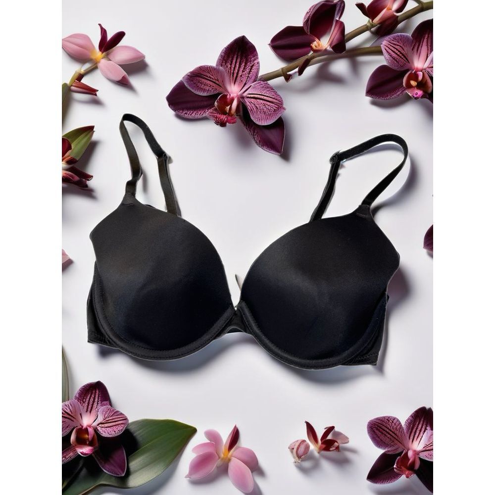 PINK Victoria's Secret Black & Pink Push-Up Bra Padded Underwire Everyday Essent